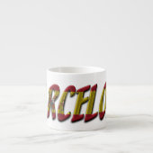 Barcelona Spanien Spanische Flaggenfarben Typograf Espressotasse (Vorderseite)