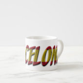 Barcelona Spanien Spanische Flaggenfarben Typograf Espressotasse (Vorderseite Rechts)