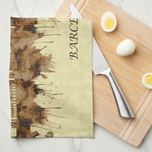 Barcelona Spanien Stadt Geschirrtuch (Viertel Falte)