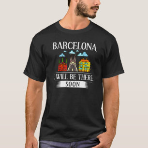 Barcelona Spanien Stadt Skyline Karte Reise T-Shirt