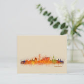 Barcelona Spanien Stadt Skyline. Wasserfarbe Stadt Postkarte (Stehend Vorderseite)
