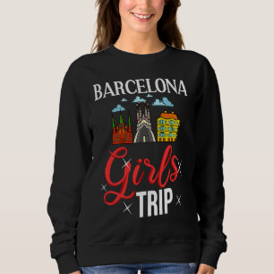 Barcelona Spanien Stadt Trip Skyline Karte Reise Sweatshirt
