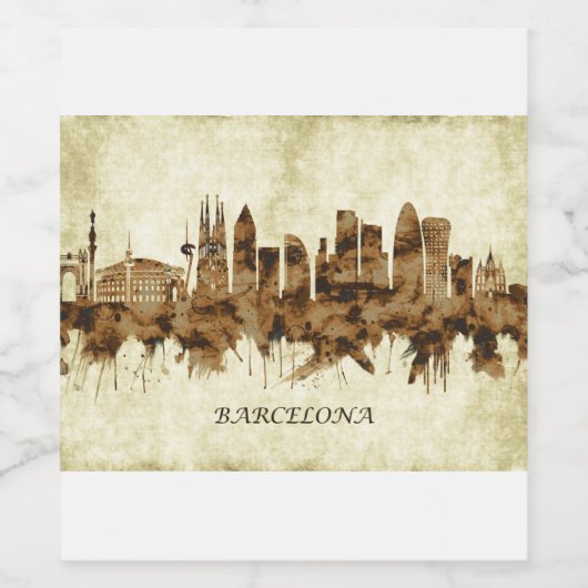 Barcelona Spanien Stadt Weinetikett (Einzelnes Label)