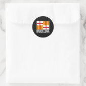 Barcelona - Spanien - Stadtflagge Katalonien Runder Aufkleber (Tasche)