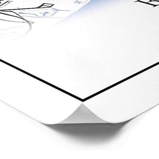 Barcelona Spanien Stadtkarte Einfache Unterkunft Poster (Ecke)