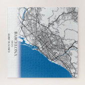 Barcelona Spanien Stadtkarte Einfache Unterkunft Puzzle (Horizontal)