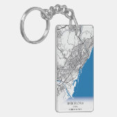 Barcelona Spanien Stadtkarte Einfache Unterkunft Schlüsselanhänger (Vorderseite links)