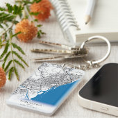 Barcelona Spanien Stadtkarte Einfache Unterkunft Schlüsselanhänger (Vorderseite rechts)