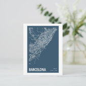 Barcelona Spanien Stadtplan Kunst, Blauen Printwer Postkarte (Stehend Vorderseite)