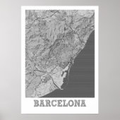 Barcelona - Spanien - Stadtplan Poster (Vorne)