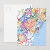 Barcelona Spanien Stadtplan Postkarte (Vorne/Hinten)