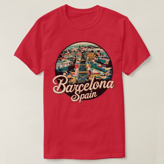 Barcelona Spanien T-Shirt (Design vorne)