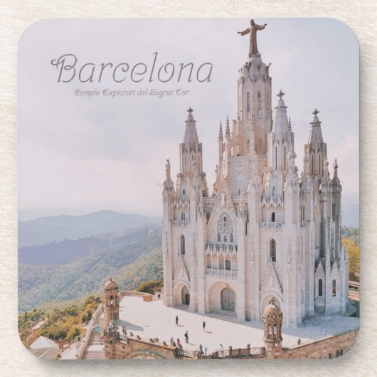 Barcelona Spanien Tempel Expiatori del Sagrat Cor Getränkeuntersetzer (Vorderseite)