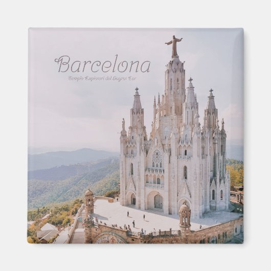 Barcelona Spanien Tempel Expiatori del Sagrat Cor Magnet (Vorne)