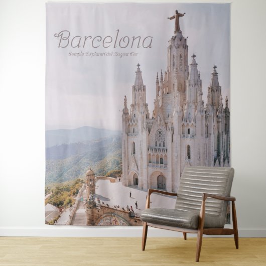 Barcelona Spanien Tempel Expiatori del Sagrat Cor Wandteppich (Beispiel)