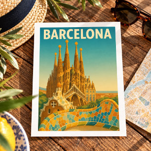 Barcelona Spanien Tradition Reisen Postkarte