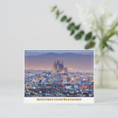 Barcelona Spanien - Überblick über die Sagrada Fam Postkarte (Stehend Vorderseite)