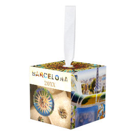 Barcelona Spanien Urlaub Reisen Fotos Weihnachten Würfelornament