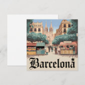 Barcelona Spanien Vintag Feiertagskarte (Vorne/Hinten)