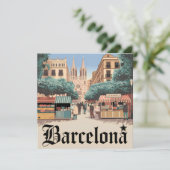 Barcelona Spanien Vintag Feiertagskarte (Stehend Vorderseite)