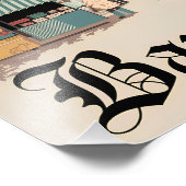 Barcelona Spanien Vintag Fotodruck (Ecke)