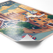 Barcelona Spanien Vintag Fotodruck (Ecke)