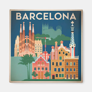 Barcelona Spanien Vintag Magnet