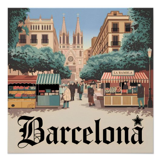 Barcelona Spanien Vintag Poster (Vorderseite)