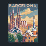 Barcelona Spanien Vintag Postkarte<br><div class="desc">Barcelona Spanien Vintag</div>