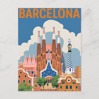 Barcelona Spanien Vintag Postkarte