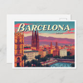 BARCELONA SPANIEN VINTAG POSTKARTE (Vorne/Hinten)