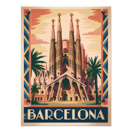 Barcelona Spanien vintage Fotodruck