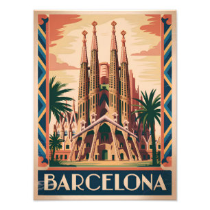 Barcelona Spanien vintage Fotodruck