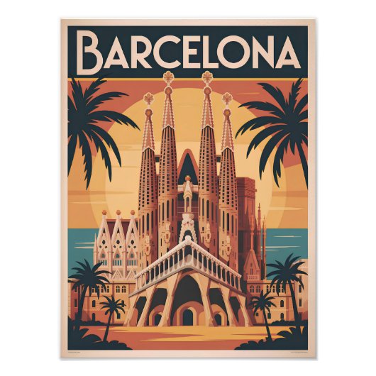Barcelona Spanien vintage Fotodruck (Vorne)