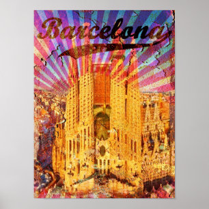 Barcelona, Spanien, Vintage Poster