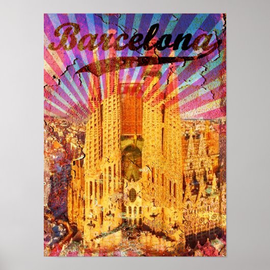 Barcelona, Spanien, Vintage Poster (Vorne)