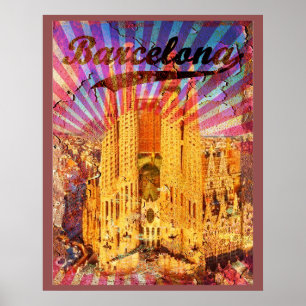 Barcelona, Spanien, Vintage Poster
