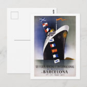 Barcelona Spanien Vintage Poster 1944 Postkarte (Vorne/Hinten)