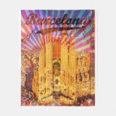Barcelona, Spanien, Vintage Poster Fleecedecke (Vorderseite)