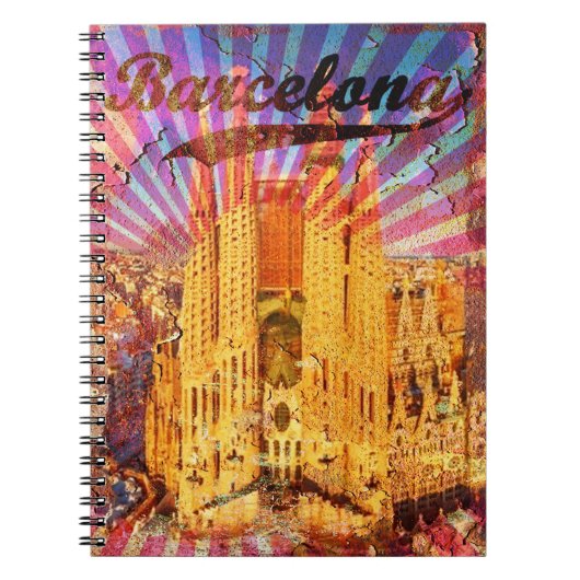 Barcelona, Spanien, Vintage Poster Notizblock (Vorderseite)