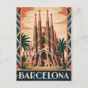 Barcelona Spanien vintage Postkarte