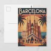 Barcelona Spanien vintage Postkarte (Vorne/Hinten)
