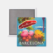 Barcelona Spanien Vintage Reise Magnet (Vorderseite/Rückseite)