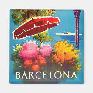 Barcelona Spanien Vintage Reise Magnet