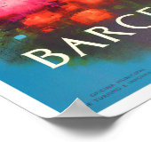 Barcelona Spanien Vintage Reise Poster (Ecke)