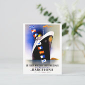 Barcelona Spanien Vintage Reise Postkarte (Stehend Vorderseite)
