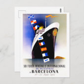 Barcelona Spanien Vintage Reise Postkarte (Vorne/Hinten)