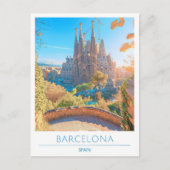Barcelona Spanien Vintage Reisen Postkarte (Vorderseite)