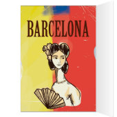 Barcelona Spanien Vintage Reiseplakat (Innen (Links))