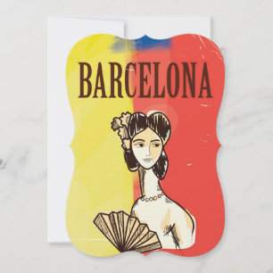 Barcelona Spanien Vintage-Reiseposter Einladung